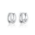 Illusion Split Mini Huggie Hoop Earrings - Silver - SPS-171