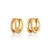 Illusion Split Mini Huggie Hoop Earrings - Gold - SPG-171