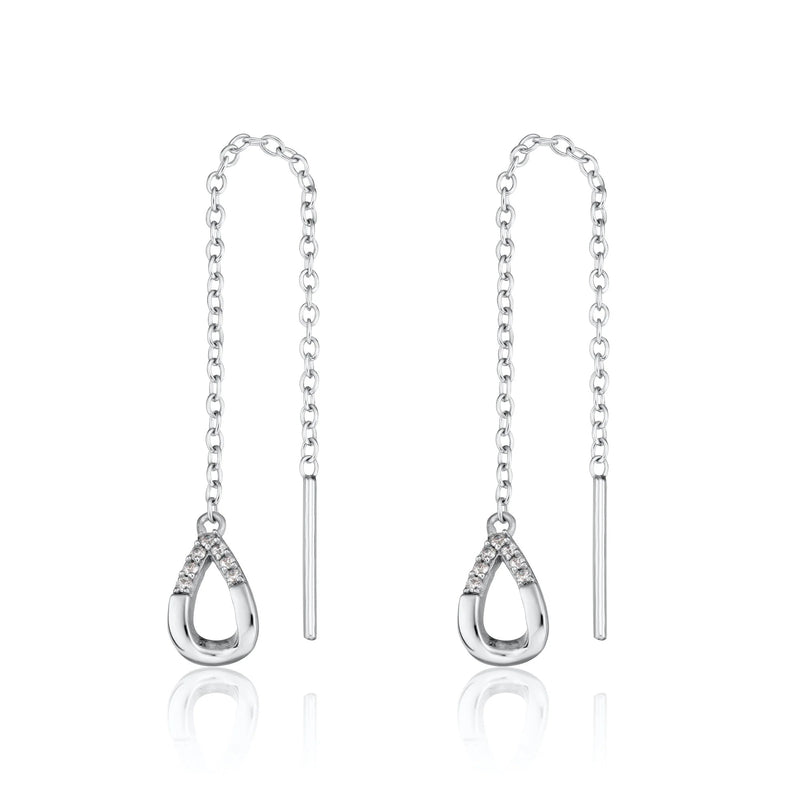 Illusion Threader Earrings - Silver - SPS-146