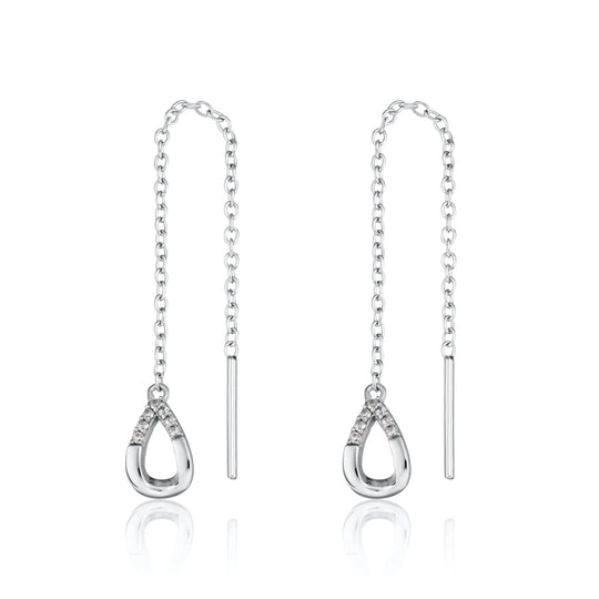 Illusion Threader Earrings - Silver - SPS-146