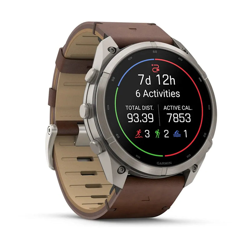Fenix 9 Pro inReach Smartwatch, 51mm - Titanium with Walnut Leather Band - 010-04337-41