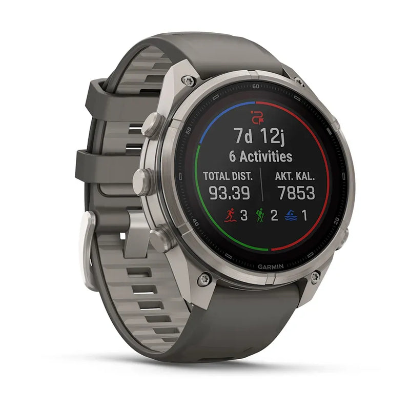 Fenix 9 Pro inReach Smartwatch, Solar 47mm - Titanium with Pebble Grey Silicone Band - 010-04338-01