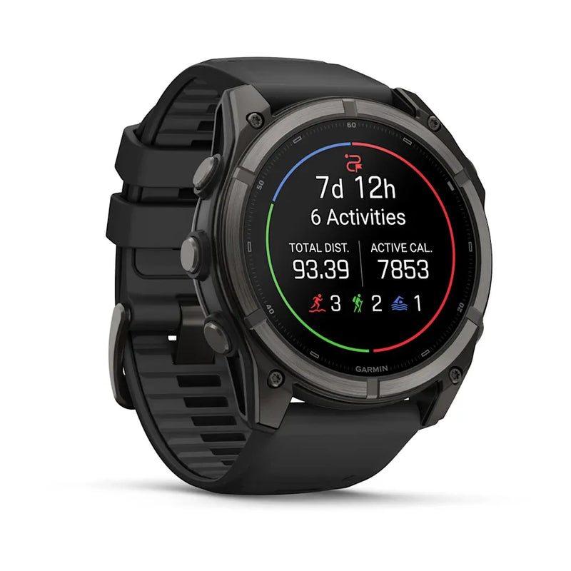 Fenix 9 Smartwatch, 51mm - Carbon Grey DLC Titanium with Black Silicone Band - 010-04763-11