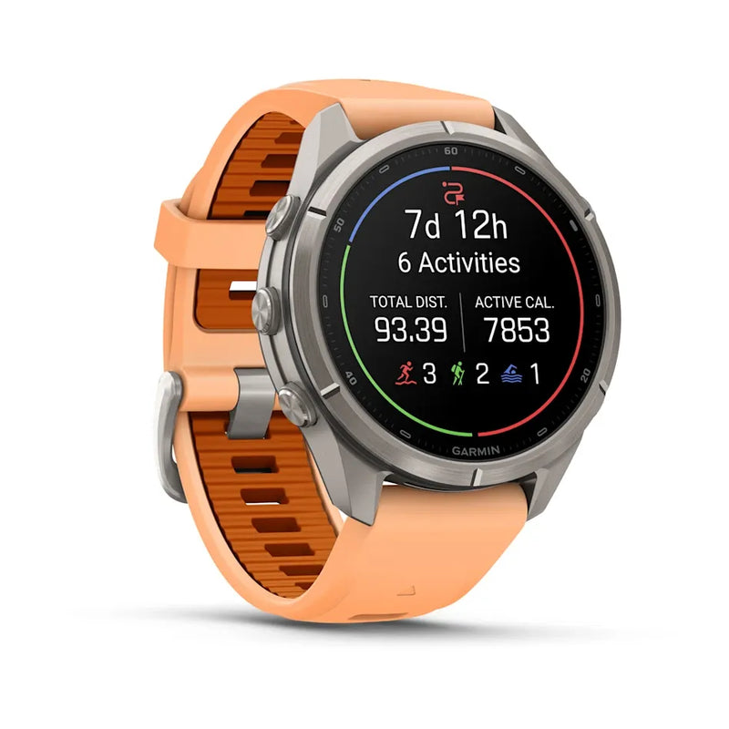 Fenix 9 Pro inReach Smartwatch, 43mm - Titanium with Shell Pink/Autumn Orange Silicone Band - 010-04335-01