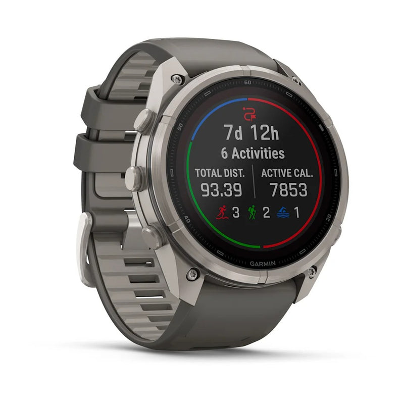 Fenix 9 Pro inReach Smartwatch, Solar 51mm - Titanium with Pebble Grey Silicone Band - 010-04339-01