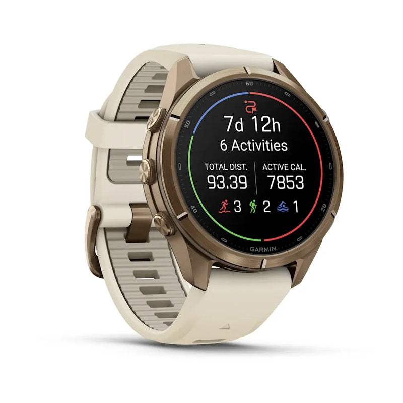 Fenix 9 Pro inReach Smartwatch, 43mm - Autumn Gold Titanium with Cream/French Grey Silicone Band - 010-04335-21