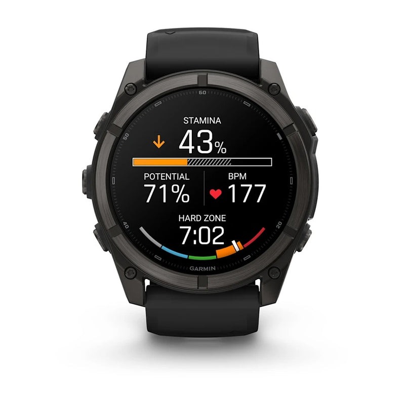 Fenix 9 Smartwatch, 51mm - Carbon Grey DLC Titanium with Black Silicone Band - 010-04763-11