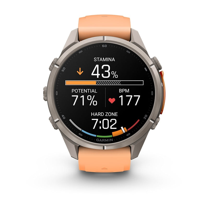 Fenix 9 Pro inReach Smartwatch, 43mm - Titanium with Shell Pink/Autumn Orange Silicone Band - 010-04335-01