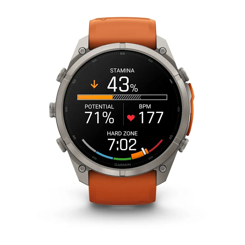 Fenix 9 Pro inReach Smartwatch, 51mm - Titanium with Autumn Orange/Spark Orange Silicone Band - 010-04337-01