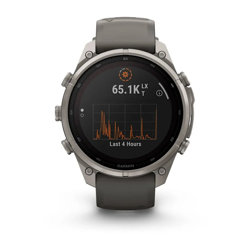 Fenix 9 Pro inReach Smartwatch, Solar 47mm - Titanium with Pebble Grey Silicone Band - 010-04338-01