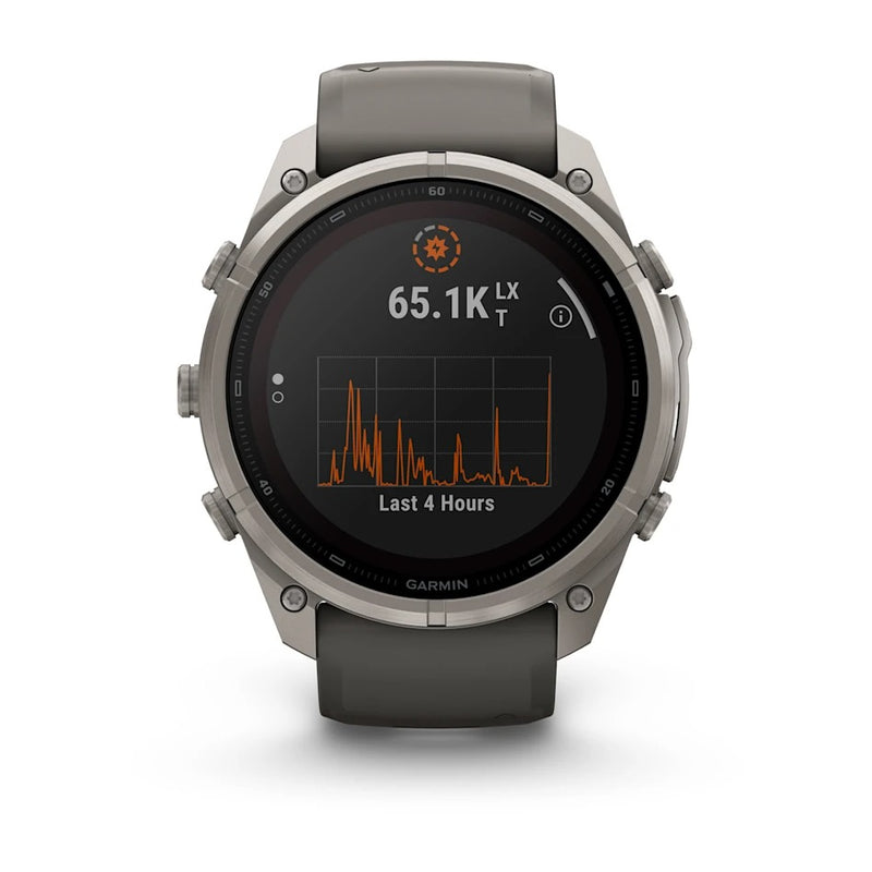 Fenix 9 Pro inReach Smartwatch, Solar 51mm - Titanium with Pebble Grey Silicone Band - 010-04339-01