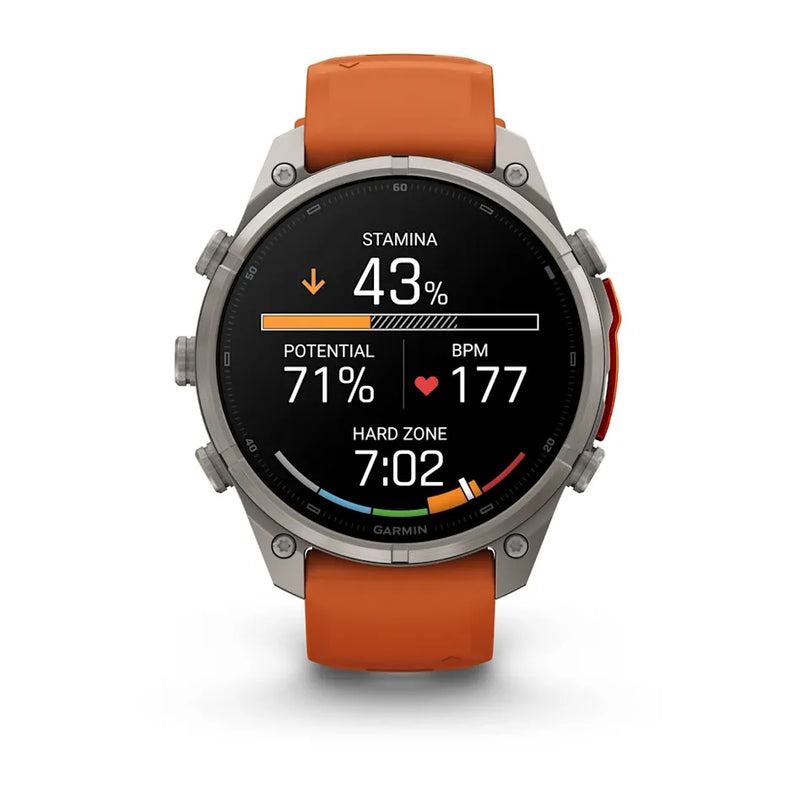 Fenix 9 Pro inReach Smartwatch, 47mm - Titanium with Autumn Orange/Spark Orange Silicone Band - 010-04336-01