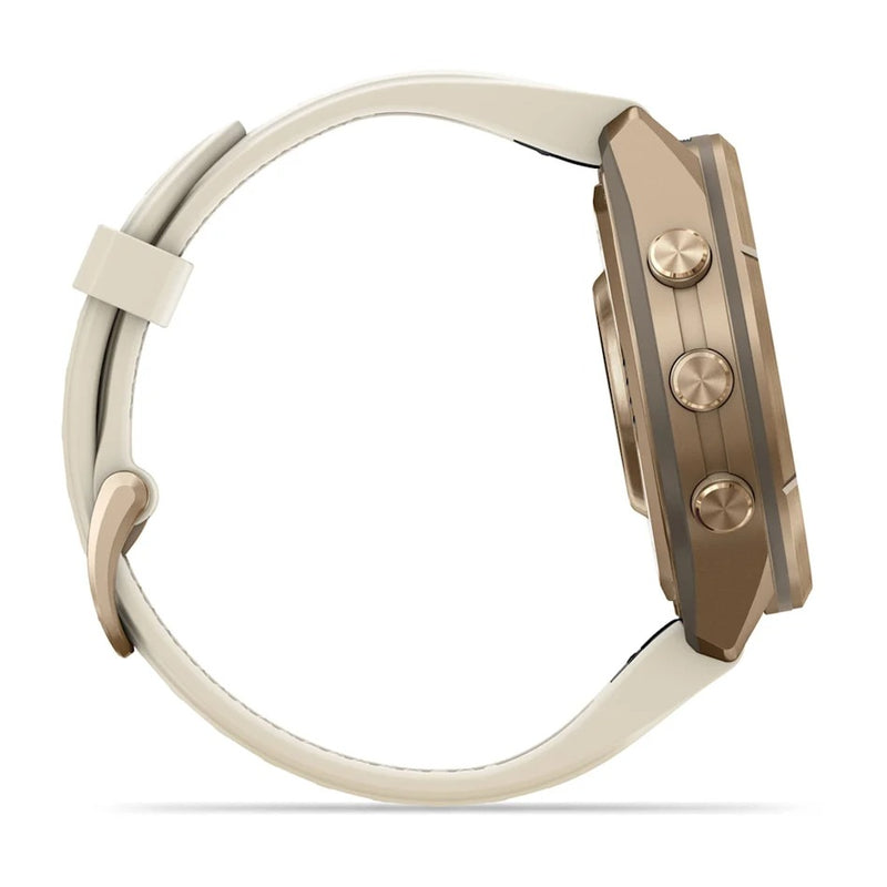 Fenix 9 Pro inReach Smartwatch, 43mm - Autumn Gold Titanium with Cream/French Grey Silicone Band - 010-04335-21