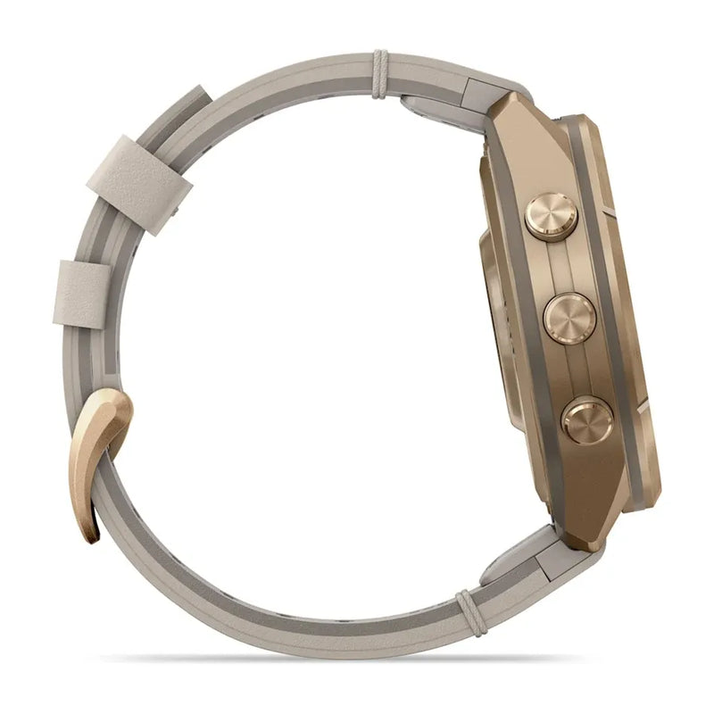 Fenix 9 Pro inReach Smartwatch, 43mm - Autumn Gold Titanium with Bone Leather Band - 010-04335-41