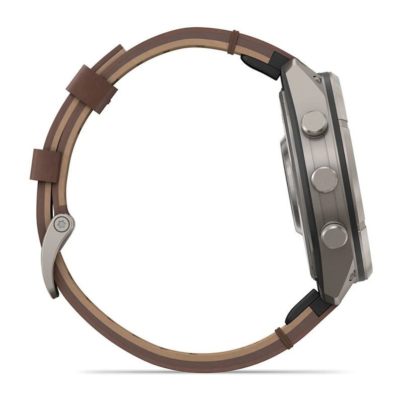 Fenix 9 Pro inReach Smartwatch, 47mm - Titanium with Walnut Leather Band - 010-04336-41