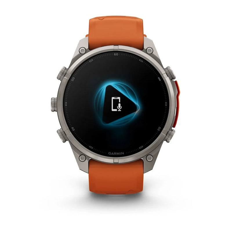 Fenix 9 Pro inReach Smartwatch, 47mm - Titanium with Autumn Orange/Spark Orange Silicone Band - 010-04336-01