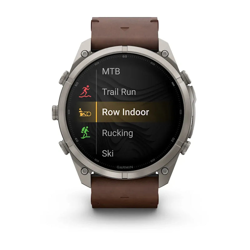 Fenix 9 Pro inReach Smartwatch, 51mm - Titanium with Walnut Leather Band - 010-04337-41