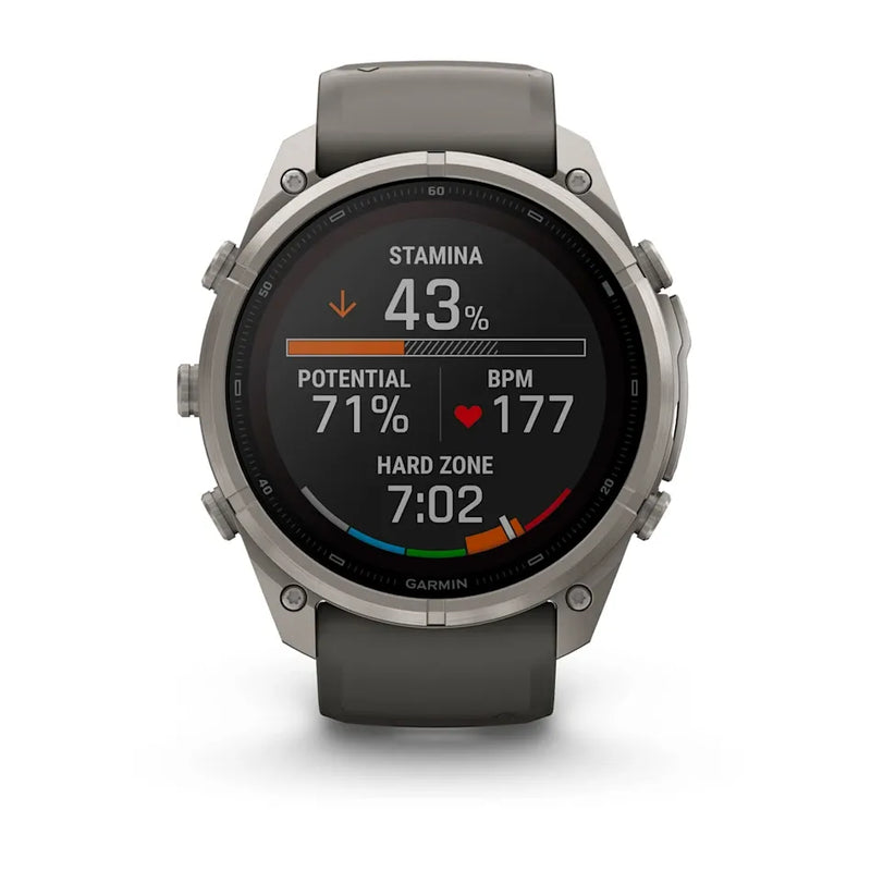 Fenix 9 Pro inReach Smartwatch, Solar 51mm - Titanium with Pebble Grey Silicone Band - 010-04339-01