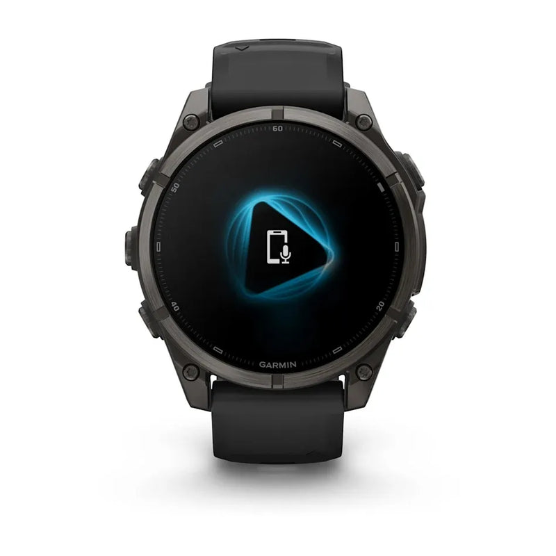Fenix 9 Smartwatch, 47mm - Carbon Grey DLC Titanium with Black Silicone Band - 010-04762-11