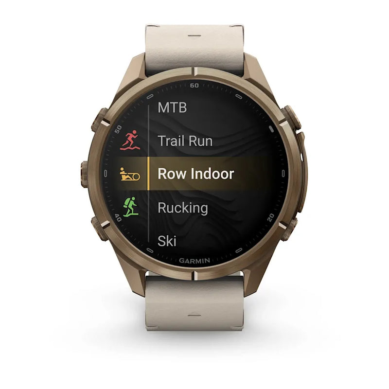 Fenix 9 Pro inReach Smartwatch, 43mm - Autumn Gold Titanium with Bone Leather Band - 010-04335-41