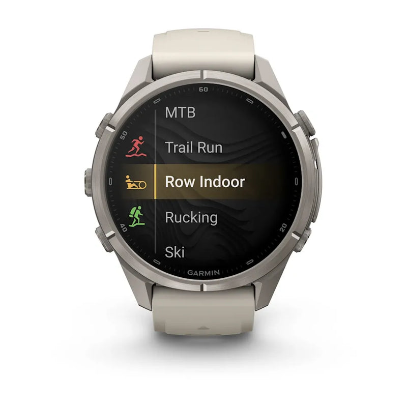 Fenix 9 Pro inReach Smartwatch, 43mm - Titanium with Fog Grey/Dark Sandstone Silicone Band - 010-04335-81