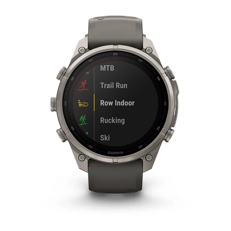 Fenix 9 Pro inReach Smartwatch, Solar 47mm - Titanium with Pebble Grey Silicone Band - 010-04338-01