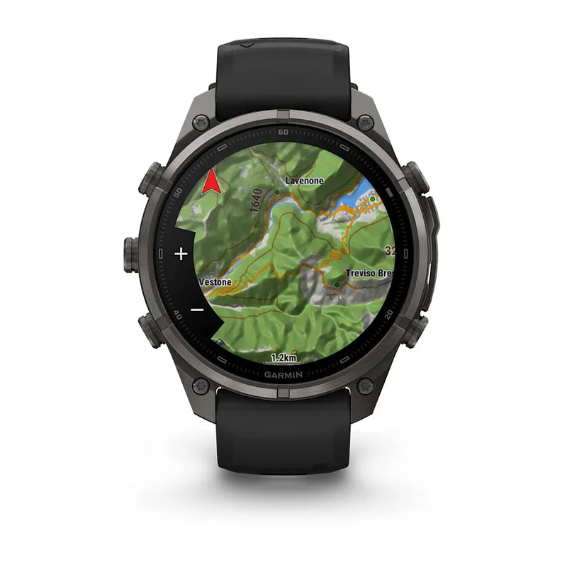 Fenix 9 Pro Smartwatch, 47mm - Carbon Gray DLC Titanium with Black/Pebble Grey Silicone Band - 010-04336-16