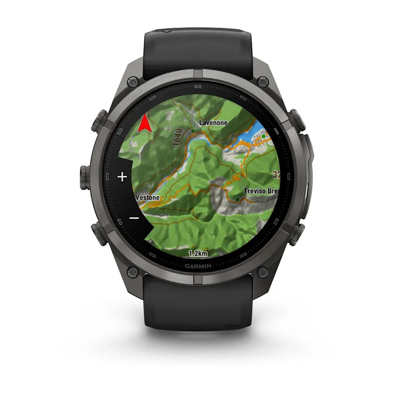 Fenix 9 Pro Smartwatch, 51mm - Carbon Gray DLC Titanium with Black/Pebble Grey Silicone Band - 010-04337-16