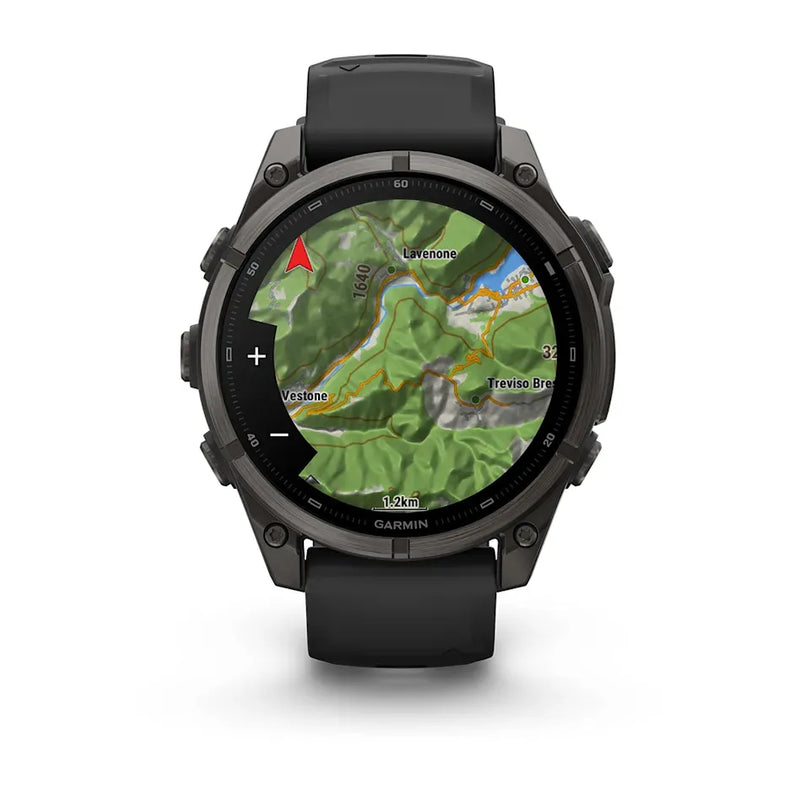 Fenix 9 Smartwatch, 47mm - Carbon Grey DLC Titanium with Black Silicone Band - 010-04762-11