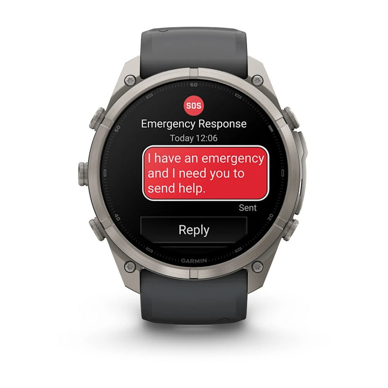 Fenix 9 Pro inReach Smartwatch, 51mm - Titanium with Graphite/Black Silicone Band - 010-04337-21