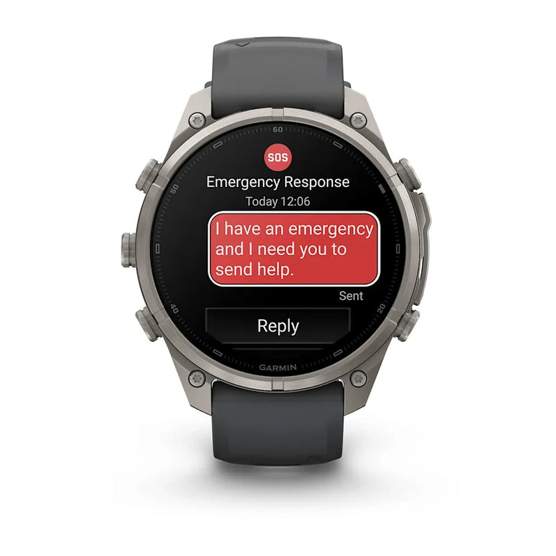 Fenix 9 Pro inReach Smartwatch, 47mm - Titanium with Graphite/Black Silicone Band - 010-04336-21