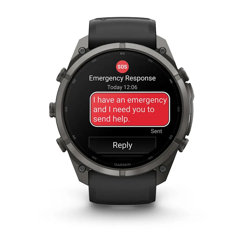 Fenix 9 Pro inReach Smartwatch, 51mm - Carbon Gray DLC Titanium with Black/Pebble Grey Silicone Band - 010-04337-11