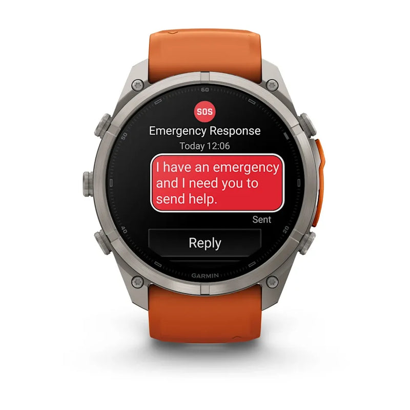 Fenix 9 Pro inReach Smartwatch, 51mm - Titanium with Autumn Orange/Spark Orange Silicone Band - 010-04337-01