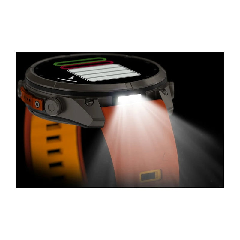 Fenix 9 Pro inReach Smartwatch, 47mm - Titanium with Autumn Orange/Spark Orange Silicone Band - 010-04336-01