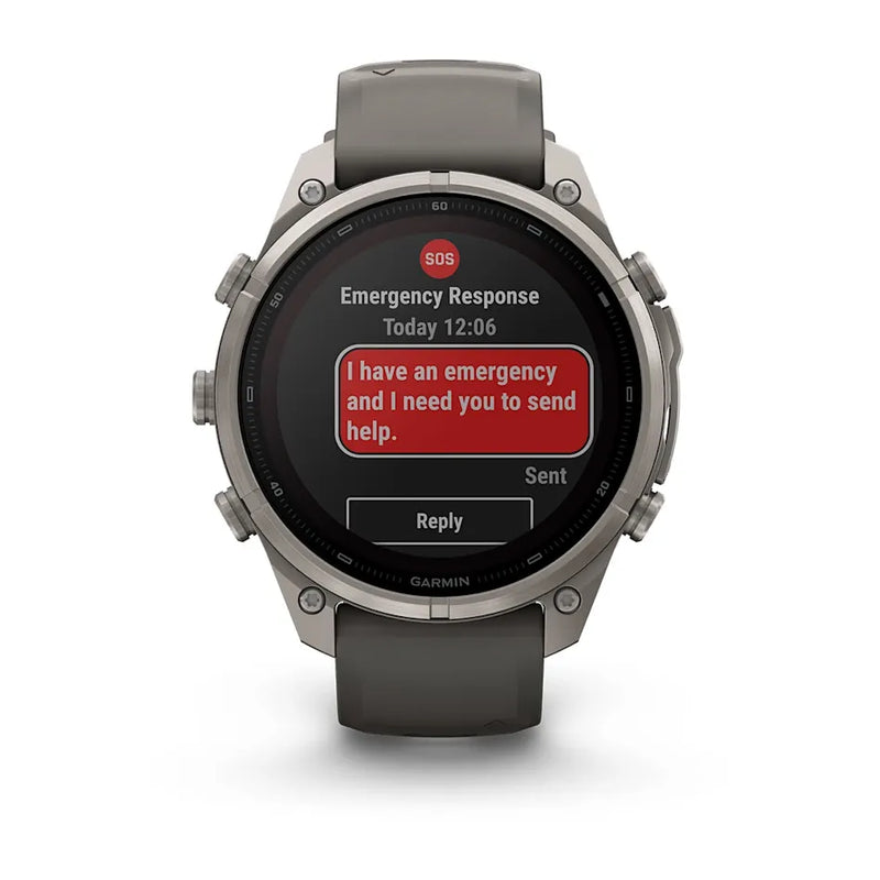 Fenix 9 Pro inReach Smartwatch, Solar 47mm - Titanium with Pebble Grey Silicone Band - 010-04338-01