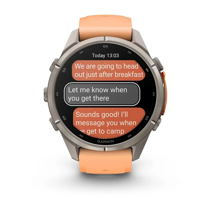 Fenix 9 Pro inReach Smartwatch, 43mm - Titanium with Shell Pink/Autumn Orange Silicone Band - 010-04335-01