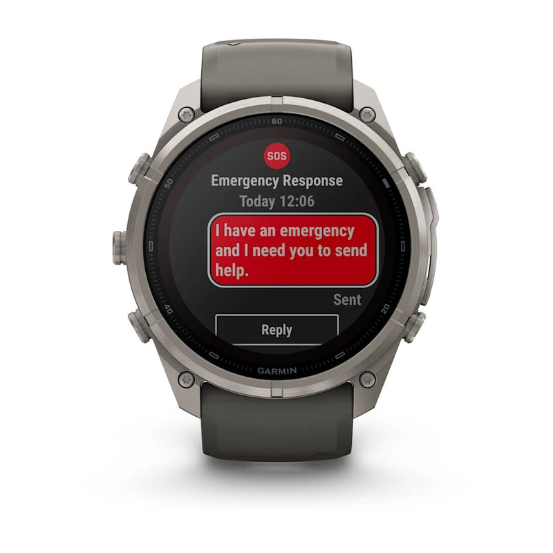 Fenix 9 Pro inReach Smartwatch, Solar 51mm - Titanium with Pebble Grey Silicone Band - 010-04339-01
