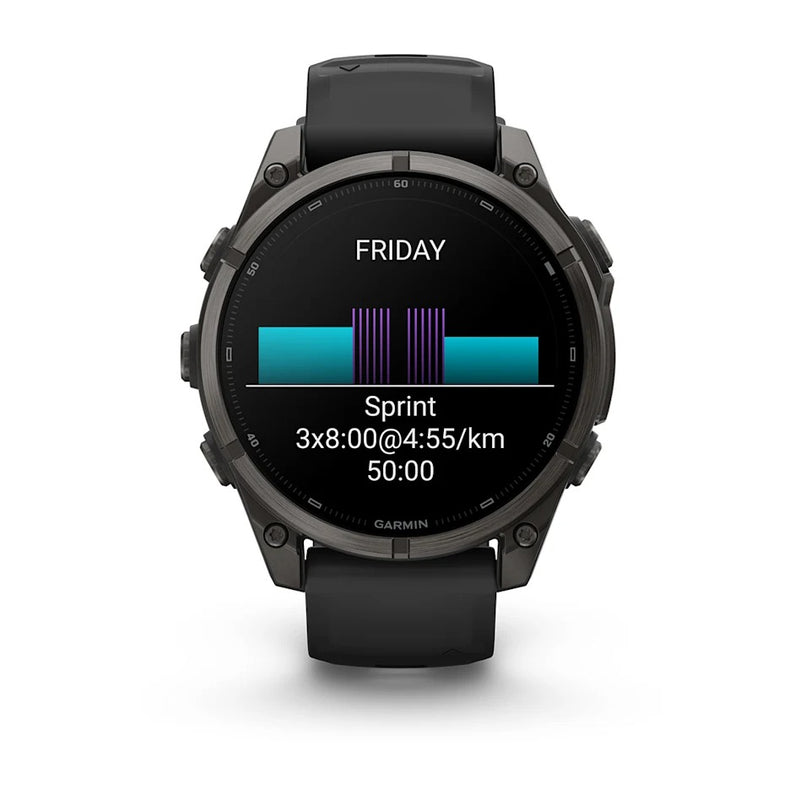 Fenix 9 Smartwatch, 47mm - Carbon Grey DLC Titanium with Black Silicone Band - 010-04762-11