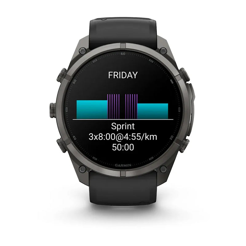Fenix 9 Pro Smartwatch, 51mm - Carbon Gray DLC Titanium with Black/Pebble Grey Silicone Band - 010-04337-16