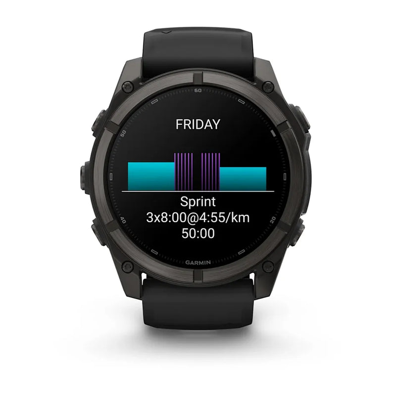 Fenix 9 Smartwatch, 51mm - Carbon Grey DLC Titanium with Black Silicone Band - 010-04763-11