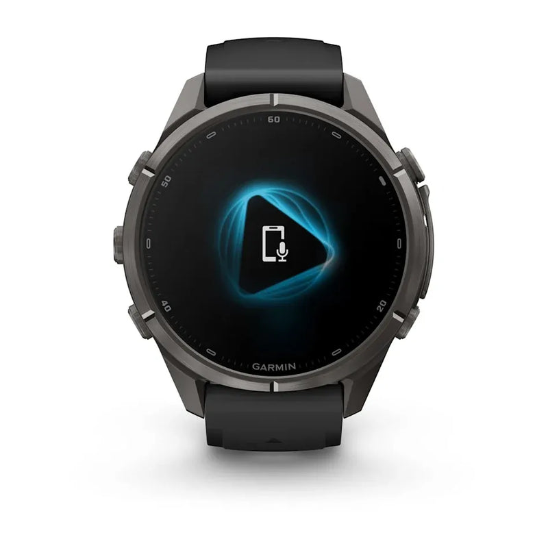 Fenix 9 Pro inReach Smartwatch, 43mm - Carbon Gray DLC Titanium with Black/Pebble Grey Silicone Band - 010-04335-11