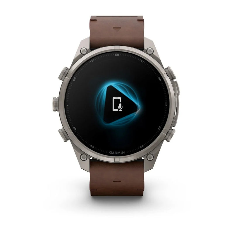 Fenix 9 Pro inReach Smartwatch, 47mm - Titanium with Walnut Leather Band - 010-04336-41