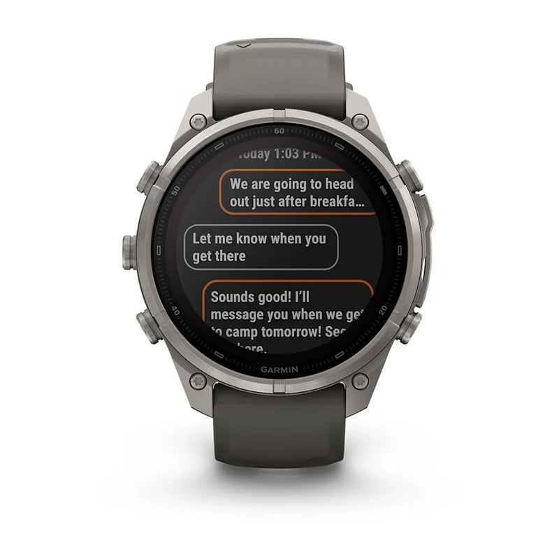 Fenix 9 Pro inReach Smartwatch, Solar 47mm - Titanium with Pebble Grey Silicone Band - 010-04338-01