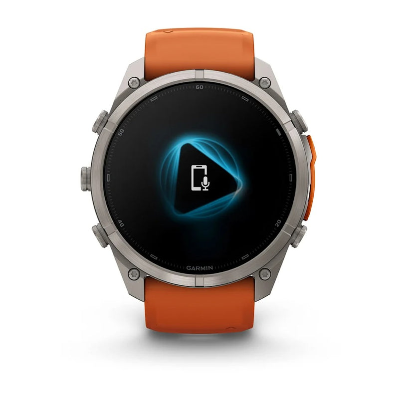 Fenix 9 Pro inReach Smartwatch, 51mm - Titanium with Autumn Orange/Spark Orange Silicone Band - 010-04337-01