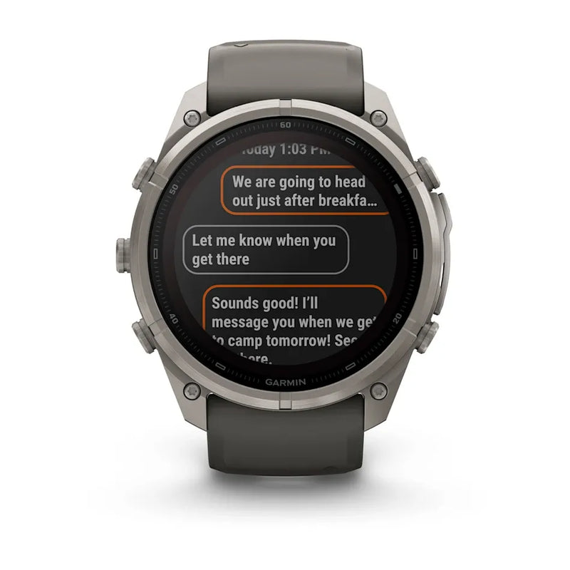 Fenix 9 Pro inReach Smartwatch, Solar 51mm - Titanium with Pebble Grey Silicone Band - 010-04339-01