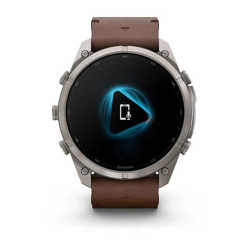 Fenix 9 Pro inReach Smartwatch, 51mm - Titanium with Walnut Leather Band - 010-04337-41