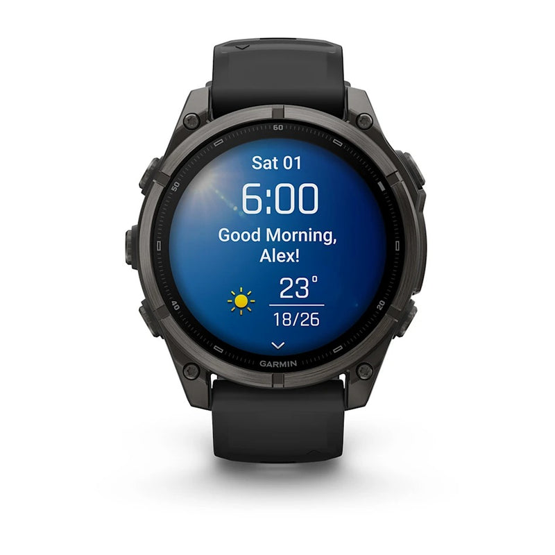 Fenix 9 Smartwatch, 47mm - Carbon Grey DLC Titanium with Black Silicone Band - 010-04762-11