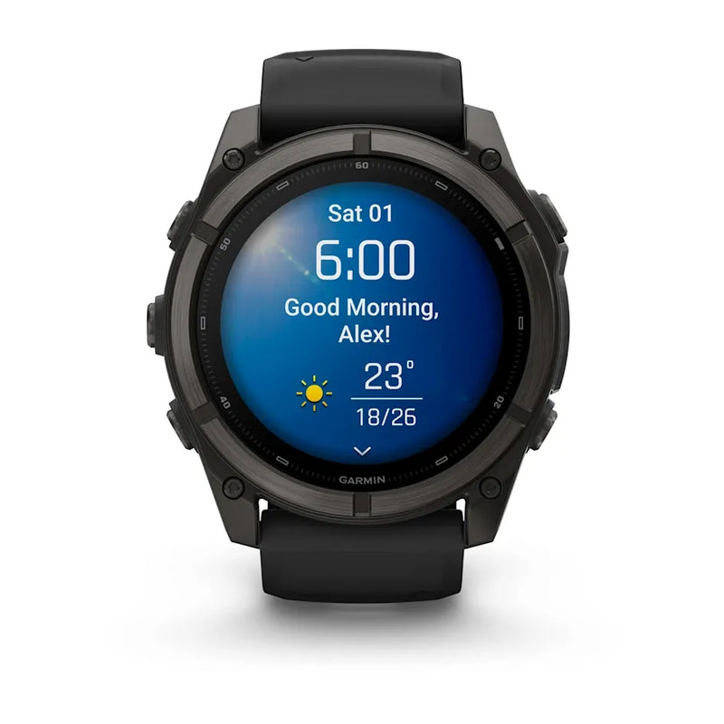 Fenix 9 Smartwatch, 51mm - Carbon Grey DLC Titanium with Black Silicone Band - 010-04763-11