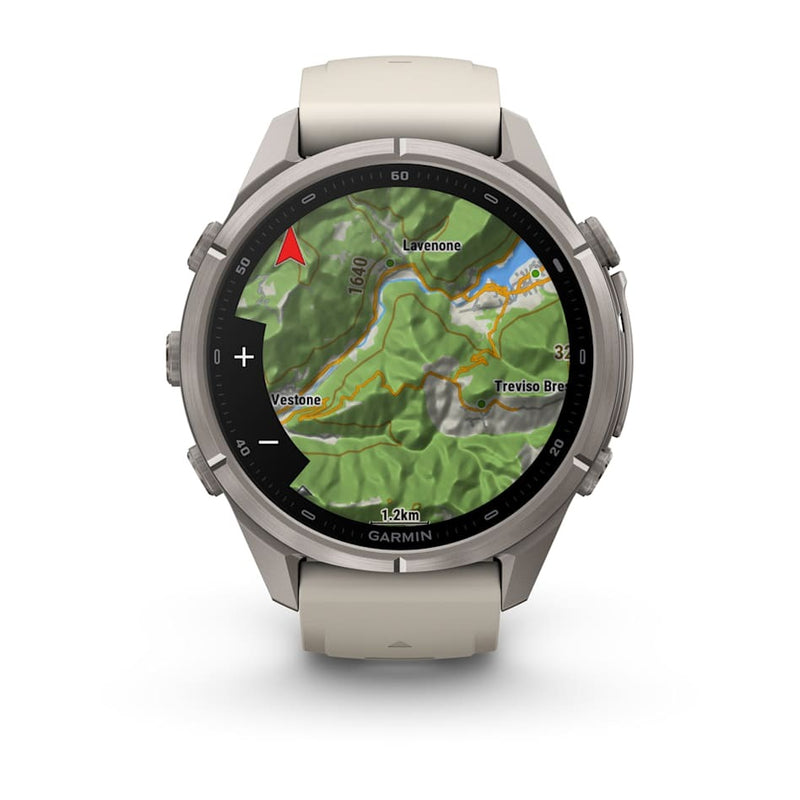 Fenix 9 Pro inReach Smartwatch, 43mm - Titanium with Fog Grey/Dark Sandstone Silicone Band - 010-04335-81
