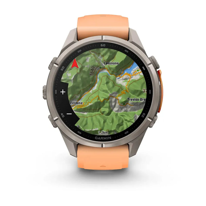 Fenix 9 Pro inReach Smartwatch, 43mm - Titanium with Shell Pink/Autumn Orange Silicone Band - 010-04335-01